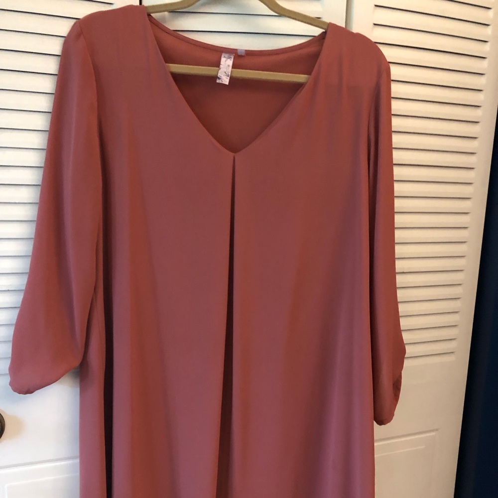 Francesca’s Alya Salmon Long-Sleeved Dress